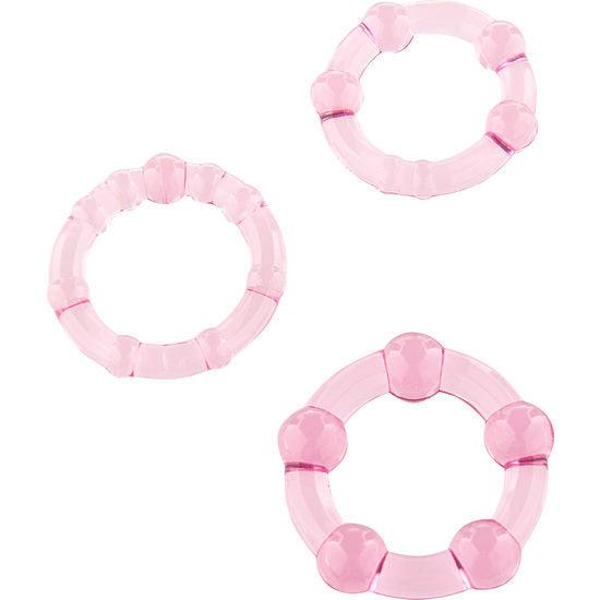 SEVEN CREATIONS CONJUNTO DE TReS ANeIS PARA PeNIS ROSA