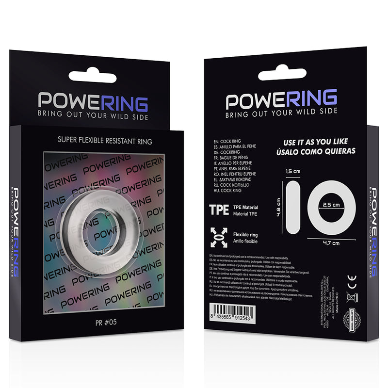 POWERING ANEL PARA PeNIS SUPER FLEXiVEL E RESISTENTE 48CM PR05 TRANSPARENTE