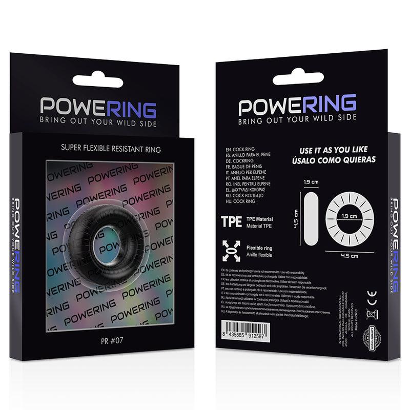 POWERING ANEL PARA PeNIS SUPER FLEXiVEL E RESISTENTE 45CM PR07 PRETO