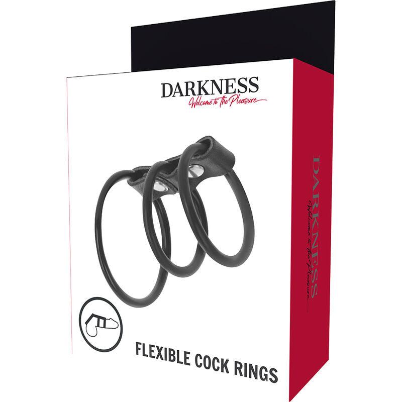 DARKNESS CONJUNTO DE 3 ANeIS PARA O PeNIS FLEXiVEIS