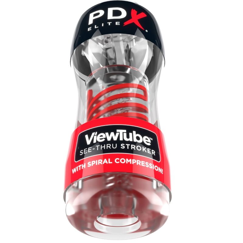 PDX ELITE STROKER VIEWTUBE 2 COMPRESSO ESPIRAL TRANSPARENTE