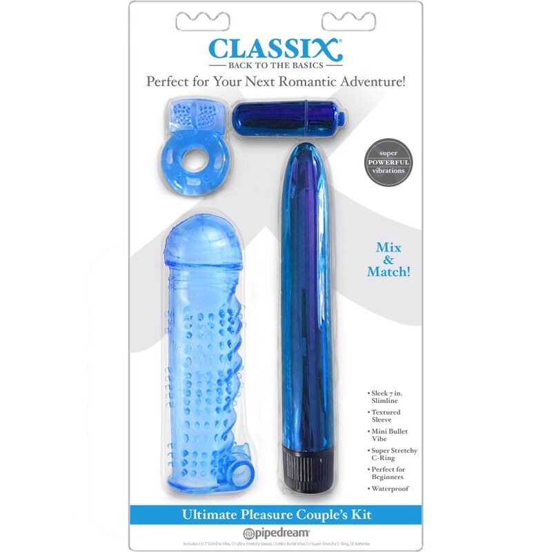 CLASSIX KIT PARA CASAIS COM ANEL BAINHA E BALAS AZUIS