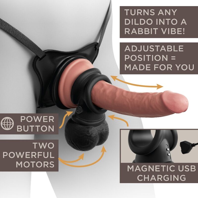 KING COCK ELITE ANEL COM SILICONE VIBRANTE DE TESTiCULOS