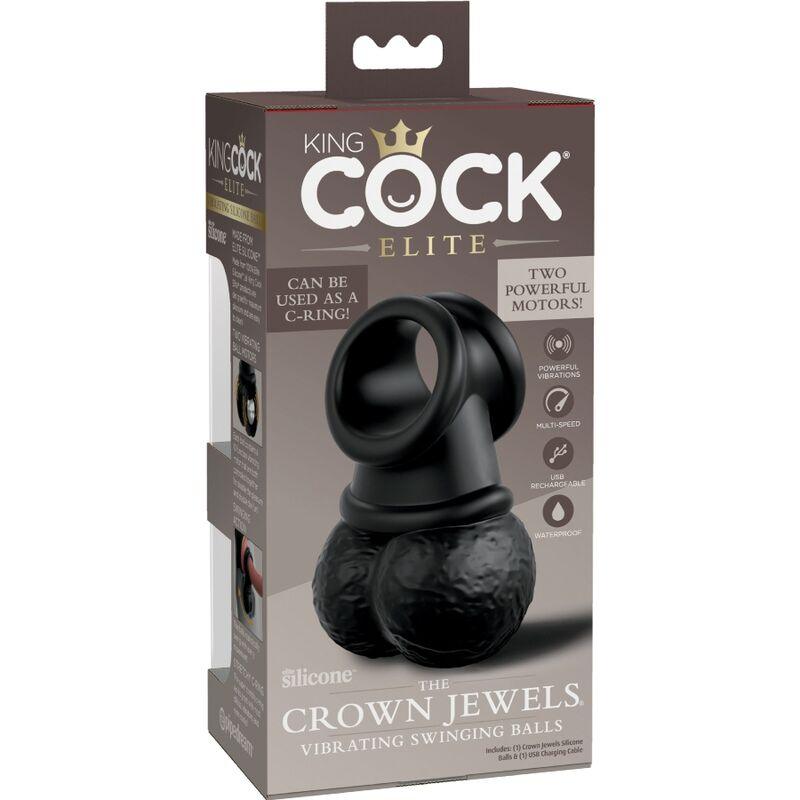 KING COCK ELITE ANEL COM SILICONE VIBRANTE DE TESTiCULOS