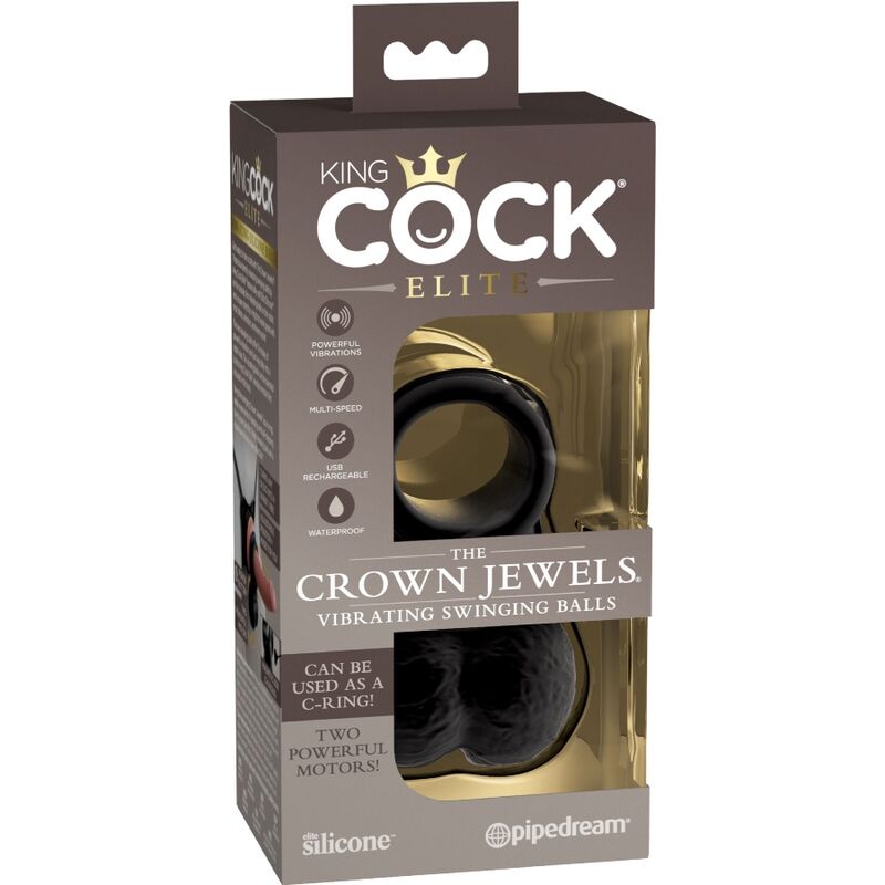 KING COCK ELITE ANEL COM SILICONE VIBRANTE DE TESTiCULOS