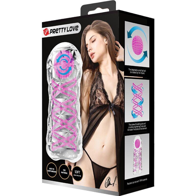 PRETTY LOVE MASTURBADOR MASCULINO FANTASY COM ESPIRAL INTERNA E BOLAS TRANSPARENTES