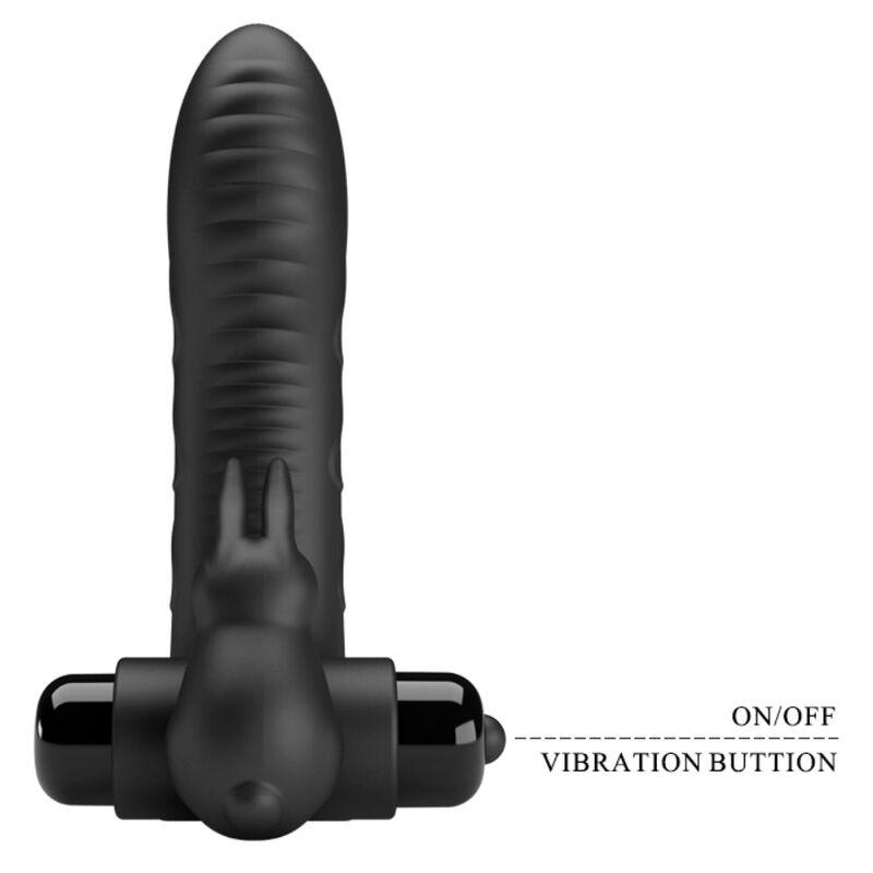 PRETTY LOVE CAPA DE DEDO VIBRADOR DE COELHO PRETO VANCE