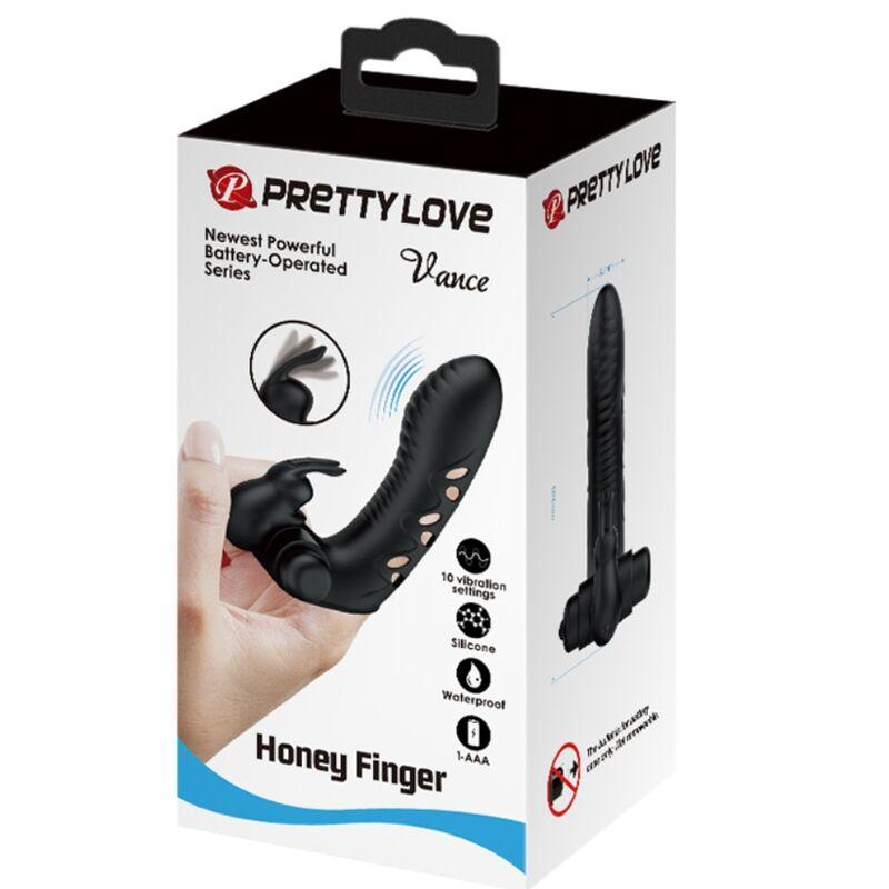 PRETTY LOVE CAPA DE DEDO VIBRADOR DE COELHO PRETO VANCE