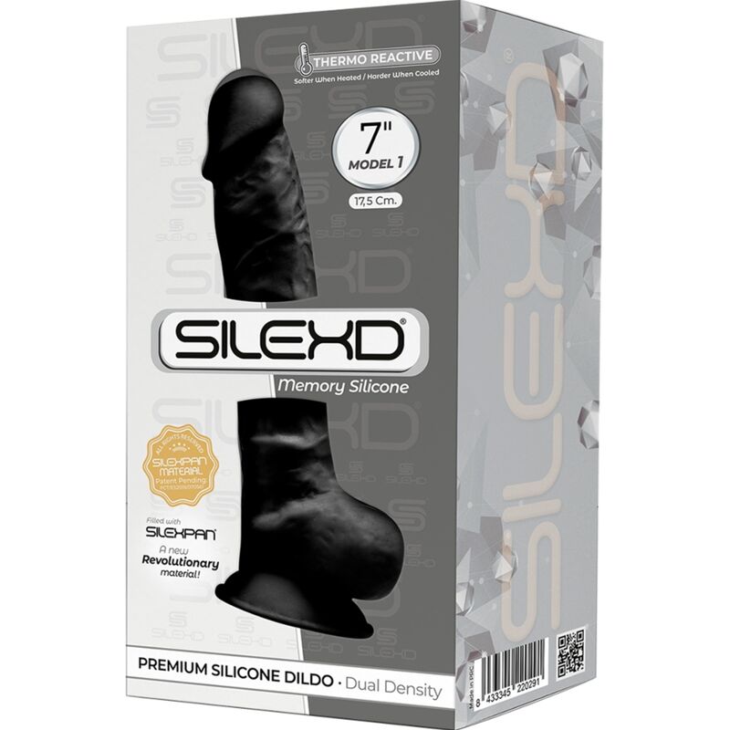 SILEXD MODELO 1 PeNIS REALiSTICO PREMIUM SILEXPAN SILICONE PRETO 175 CM