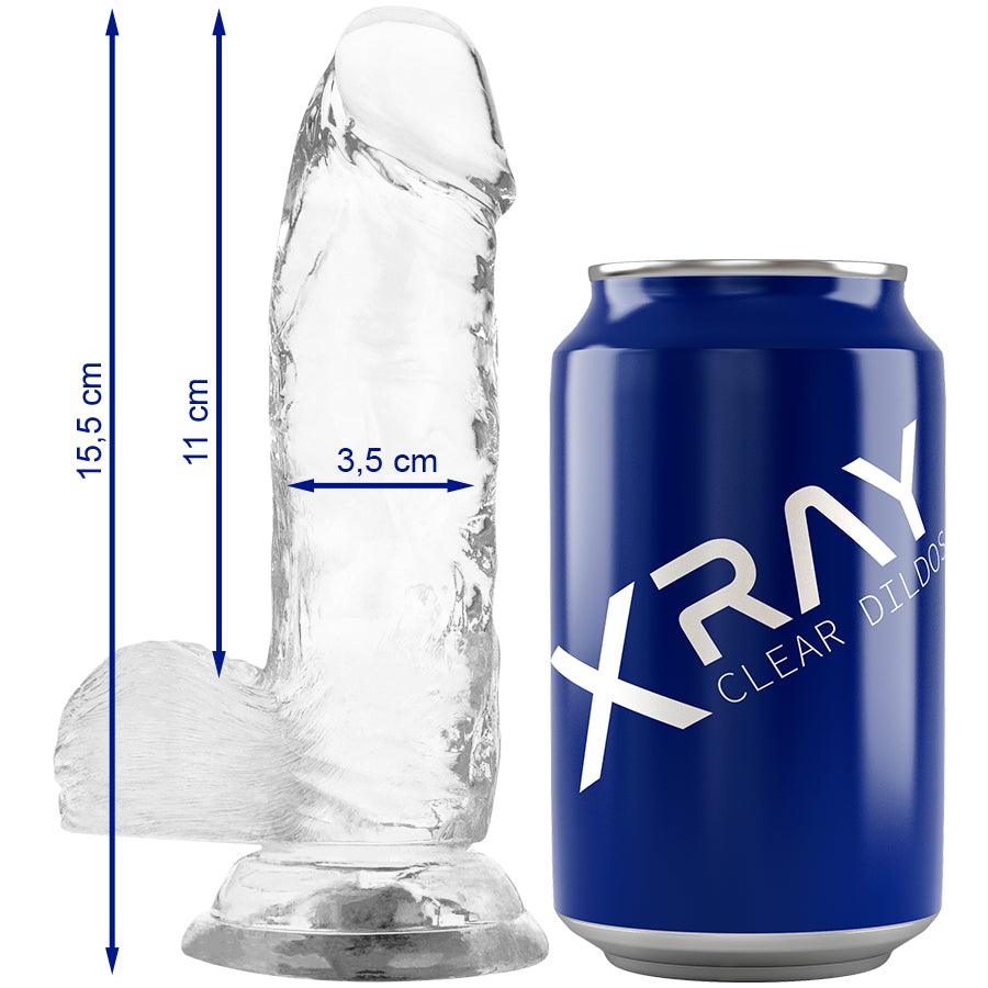 X RAY DILDO TRANSPARENTE COM BOLAS 155 CM X 35 CM