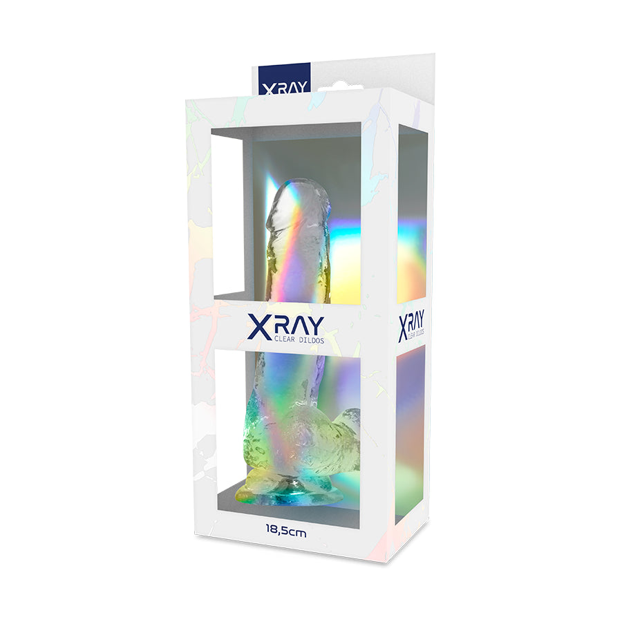 X RAY DILDO TRANSPARENTE COM BOLAS 185 CM X 38 CM