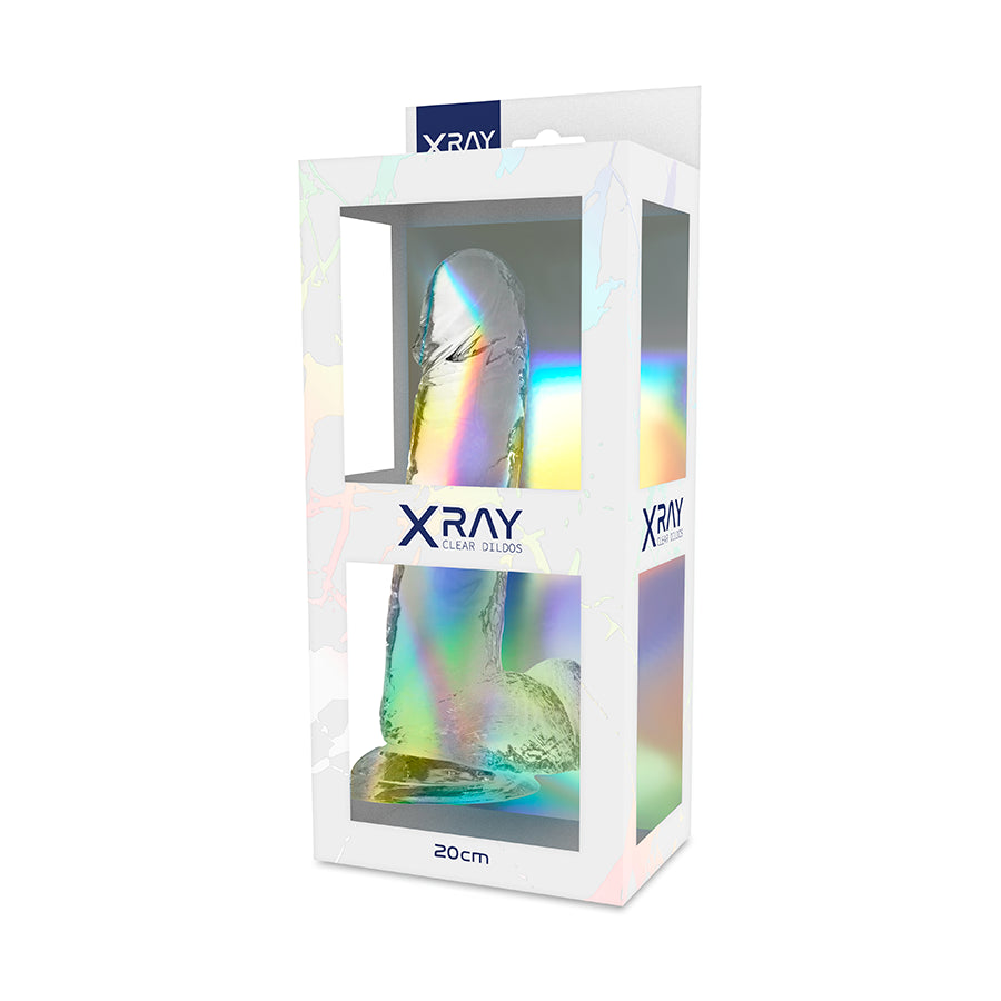 X RAY DILDO TRANSPARENTE COM BOLAS 20 CM X 45 CM