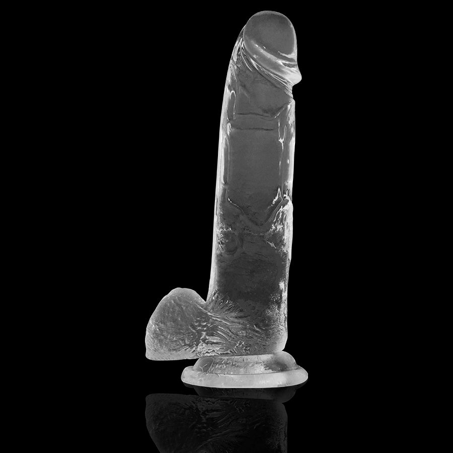 X RAY DILDO TRANSPARENTE COM BOLAS 22 CM X 46 CM