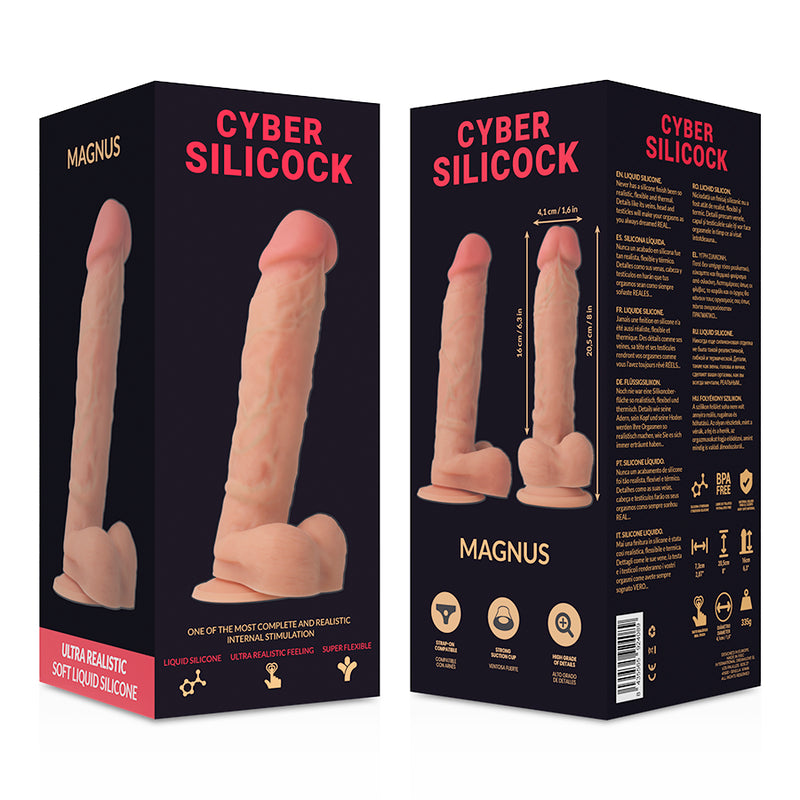 CYBERSILICOCK ULTRA REALISTA MACIO LiQUIDO SILICONE DONG 205 CM