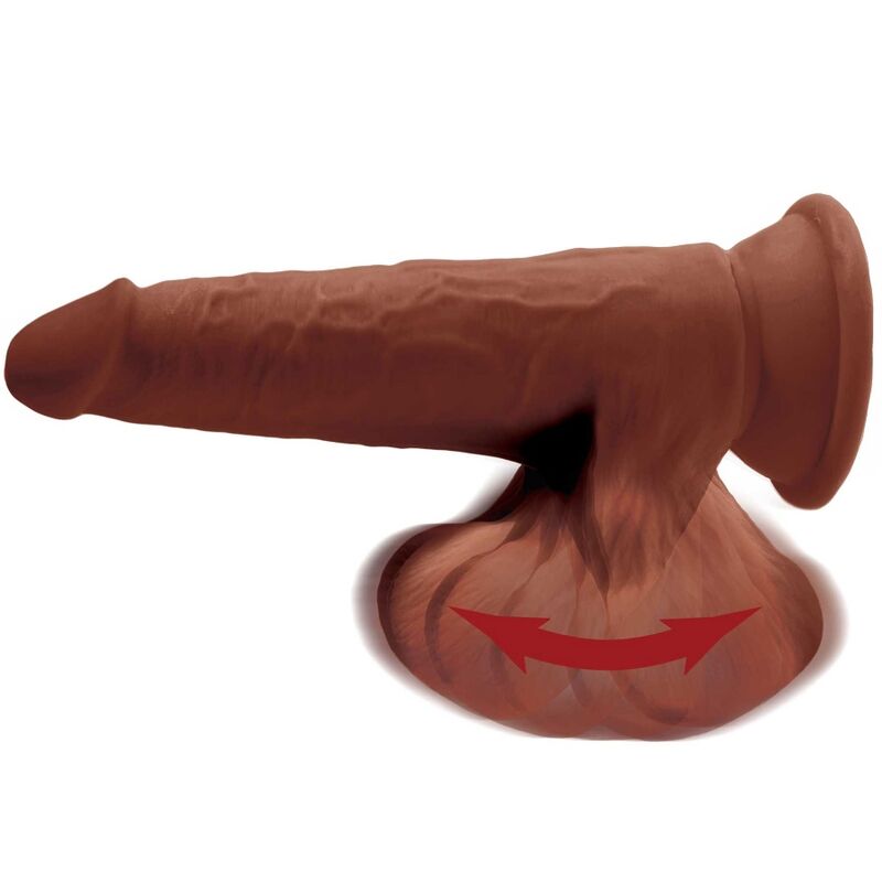 KING COCK PLUS 3D BOLAS DE BALANO DE DILDO 245 CM CASTANHO