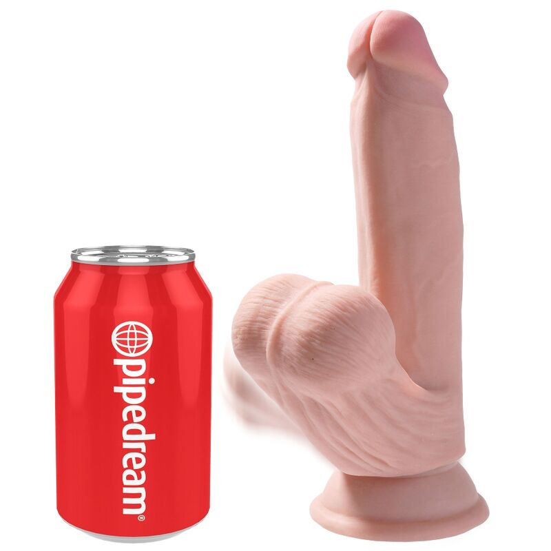 KING COCK PLUS 3D DILDO BALANANDO BOLAS 152 CM PELE CLARA