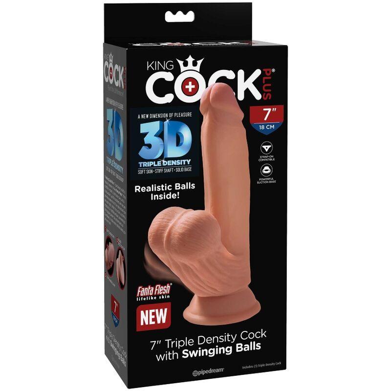 KING COCK PLUS BOLAS DE BALANO DE DILDO 3D 152 CM