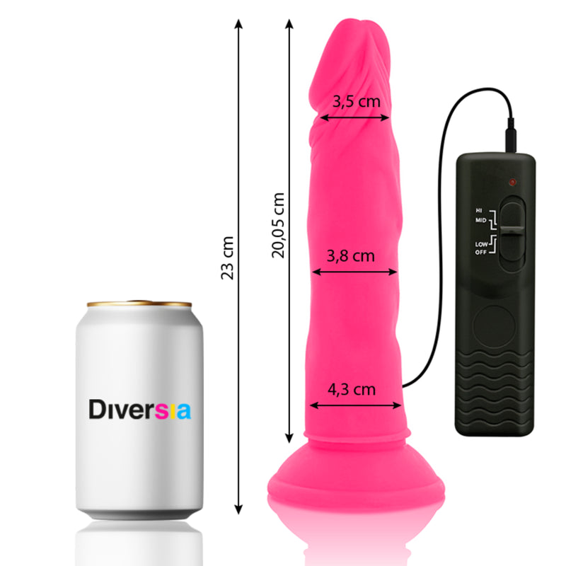 DIVERSIA DILDO FLEXiVE COM VIBRACaO 23 CM ROSA