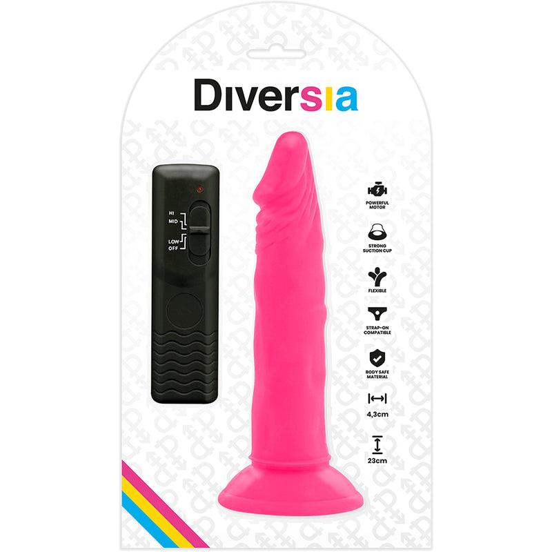 DIVERSIA DILDO FLEXiVE COM VIBRACaO 23 CM ROSA