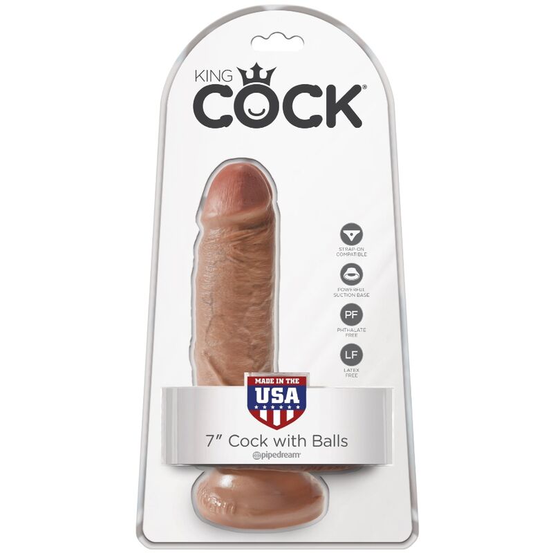 KING COCK PeNIS REALiSTICO COM BOLAS 132 CM CARAMELO