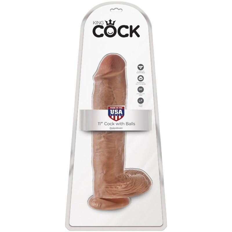 KING COCK PeNIS REALiSTICO COM BOLAS 226 CM CARAMELO