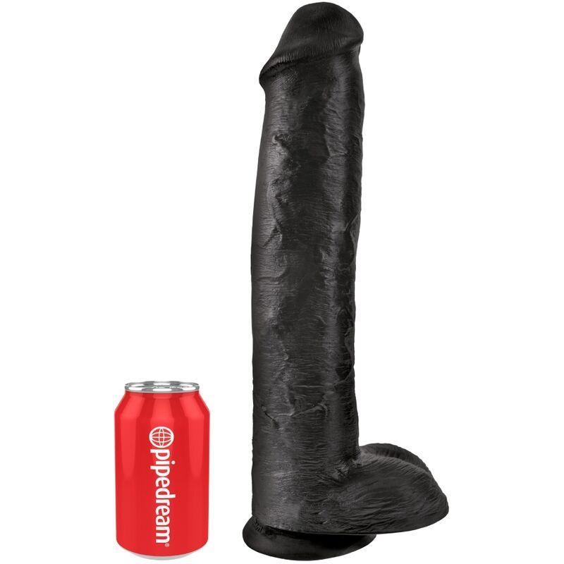 KING COCK PeNIS REALiSTICO COM BOLAS 342 CM PRETO