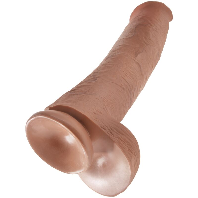 KING COCK PeNIS REALiSTICO COM BOLAS 342 CM CARAMELO