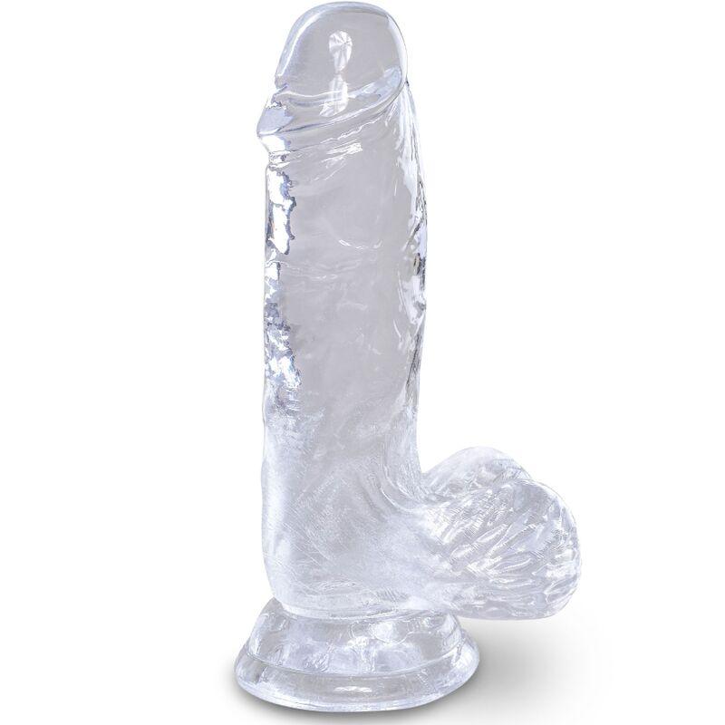 KING COCK CLEAR PeNIS REALiSTICO COM BOLAS 101 CM TRANSPARENTE