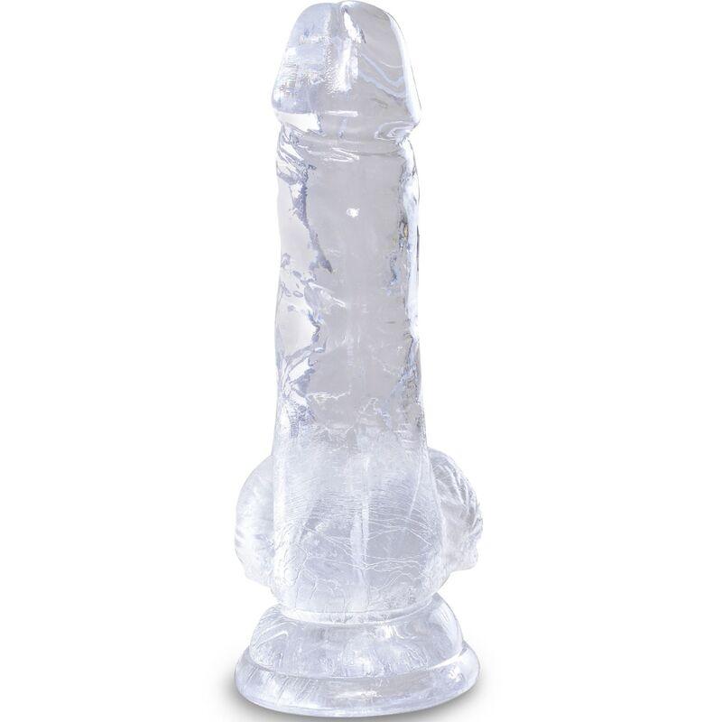 KING COCK CLEAR PeNIS REALiSTICO COM BOLAS 101 CM TRANSPARENTE