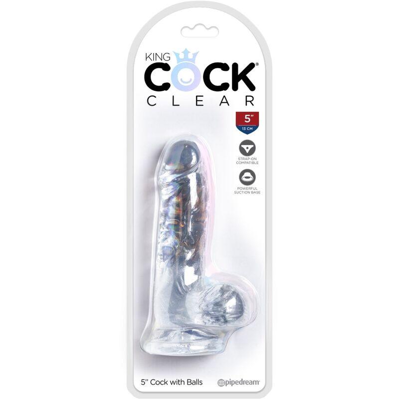 KING COCK CLEAR PeNIS REALiSTICO COM BOLAS 101 CM TRANSPARENTE