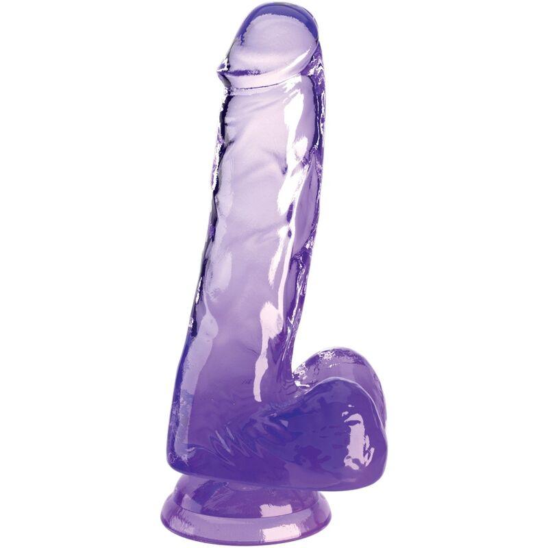 KING COCK CLEAR PeNIS REALiSTICO COM BOLAS 135 CM ROXO