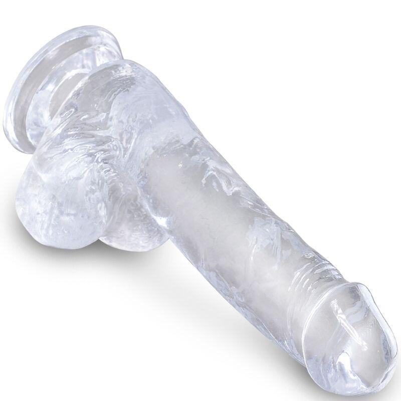 KING COCK CLEAR PeNIS REALiSTICO COM BOLAS 135 CM TRANSPARENTE