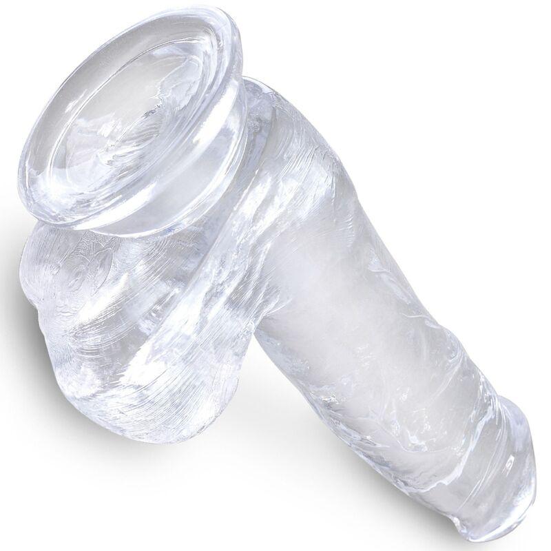 KING COCK CLEAR PeNIS REALiSTICO COM BOLAS 135 CM TRANSPARENTE