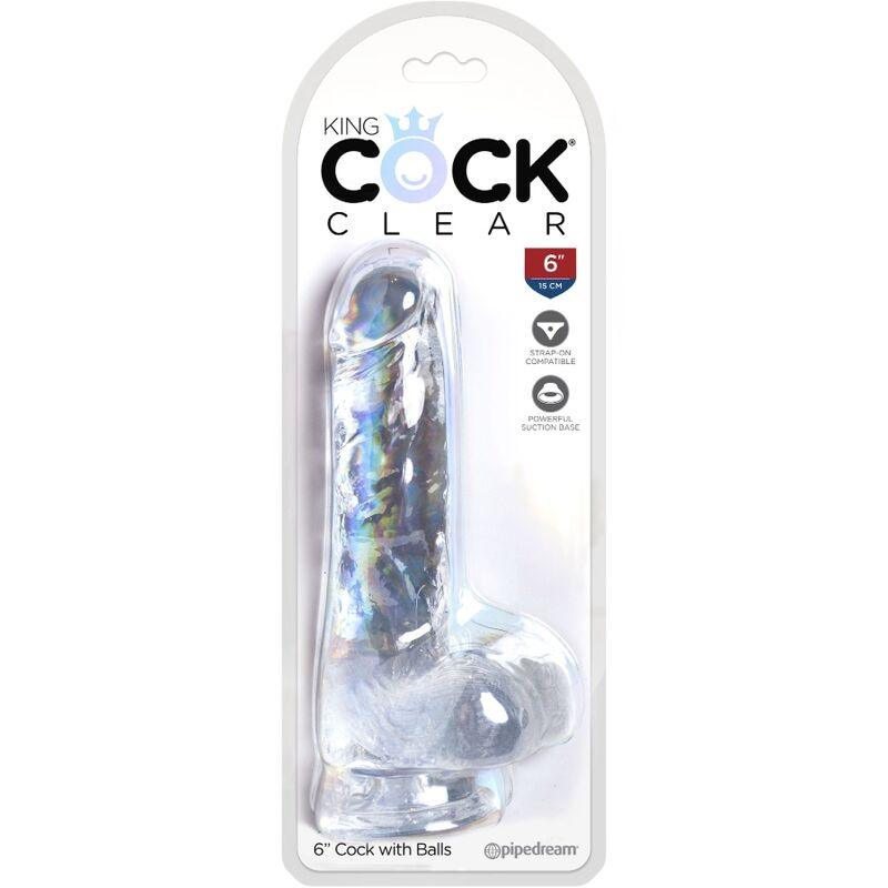 KING COCK CLEAR PeNIS REALiSTICO COM BOLAS 135 CM TRANSPARENTE