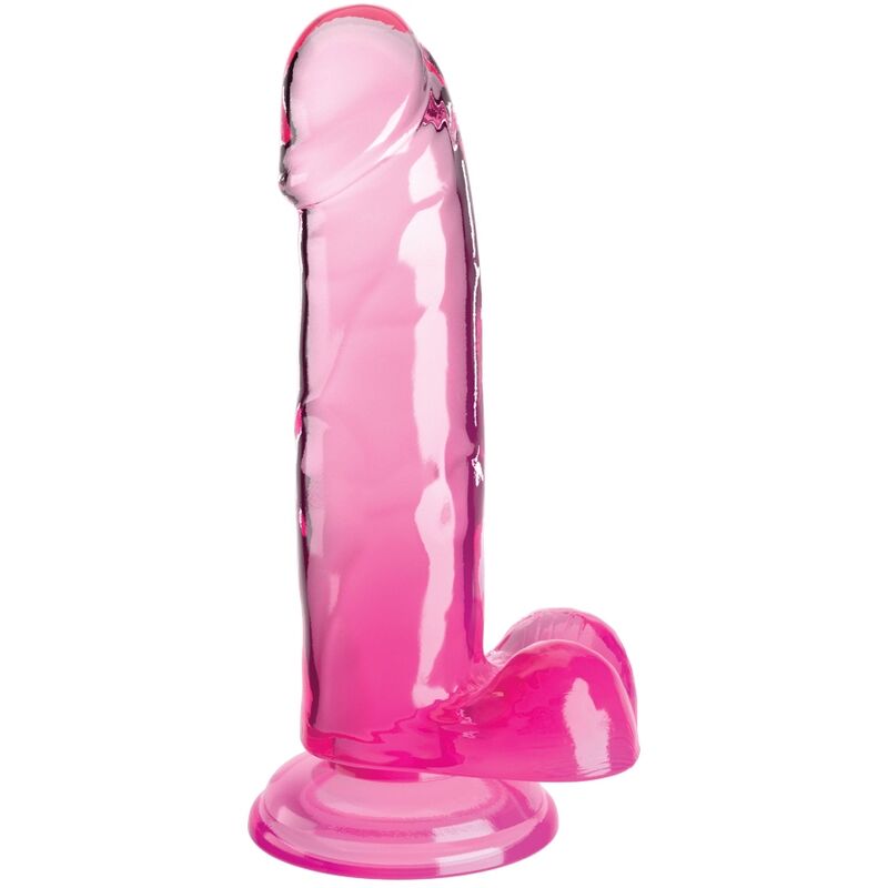 KING COCK CLEAR PeNIS REALiSTICO COM BOLAS 152 CM ROSA