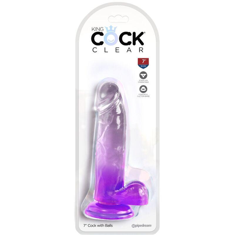 KING COCK CLEAR PeNIS REALiSTICO COM BOLAS 152 CM ROXO