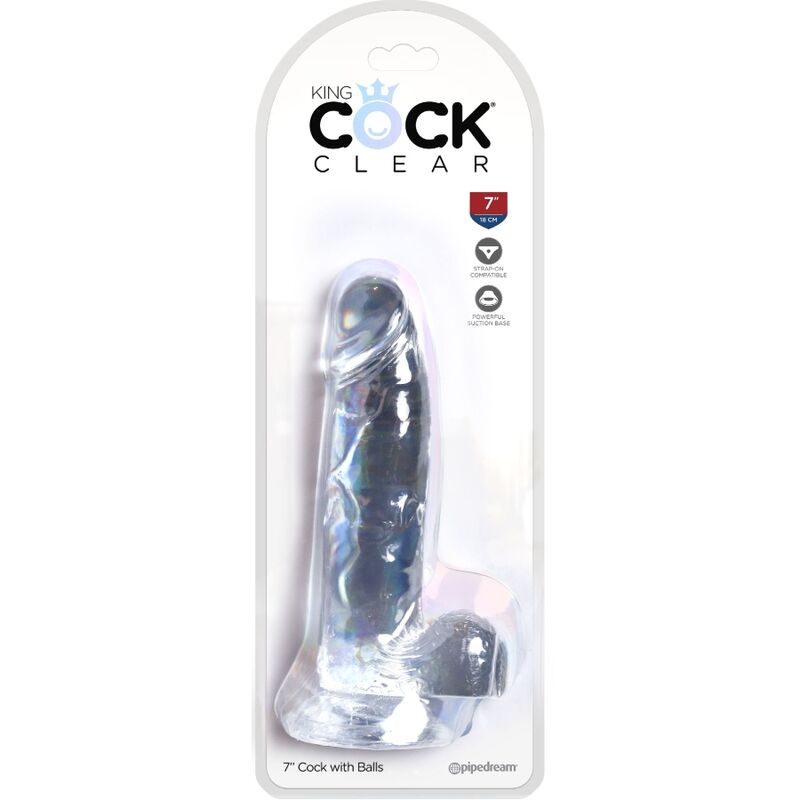 KING COCK CLEAR PeNIS REALiSTICO COM BOLAS 152 CM TRANSPARENTE