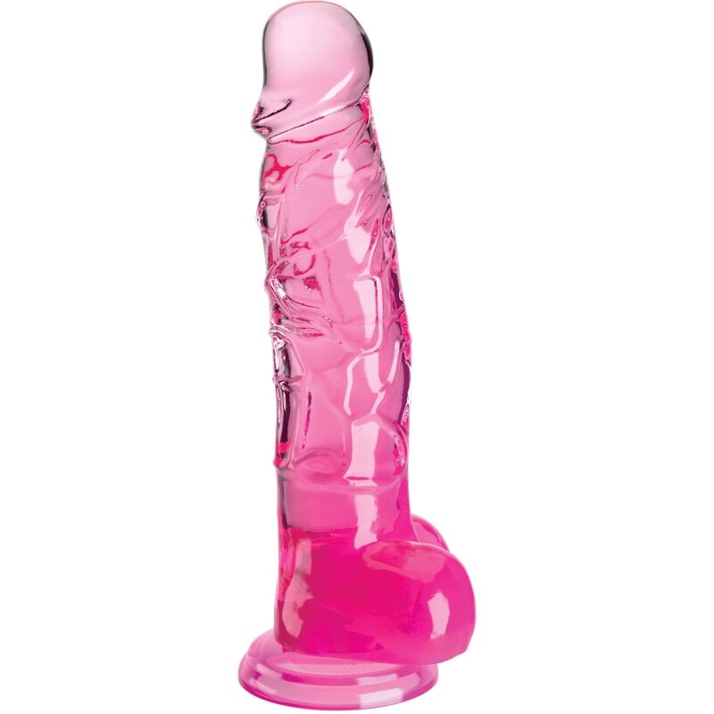 KING COCK CLEAR PeNIS REALiSTICO COM BOLAS 165 CM ROSA