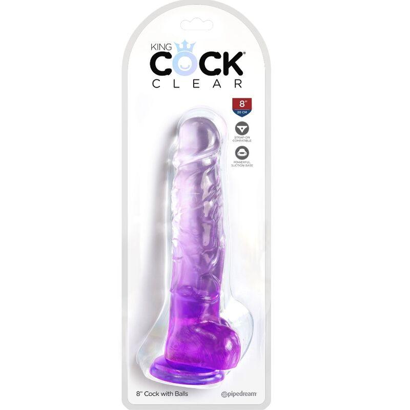 KING COCK CLEAR PeNIS REALiSTICO COM BOLAS 165 CM ROXO