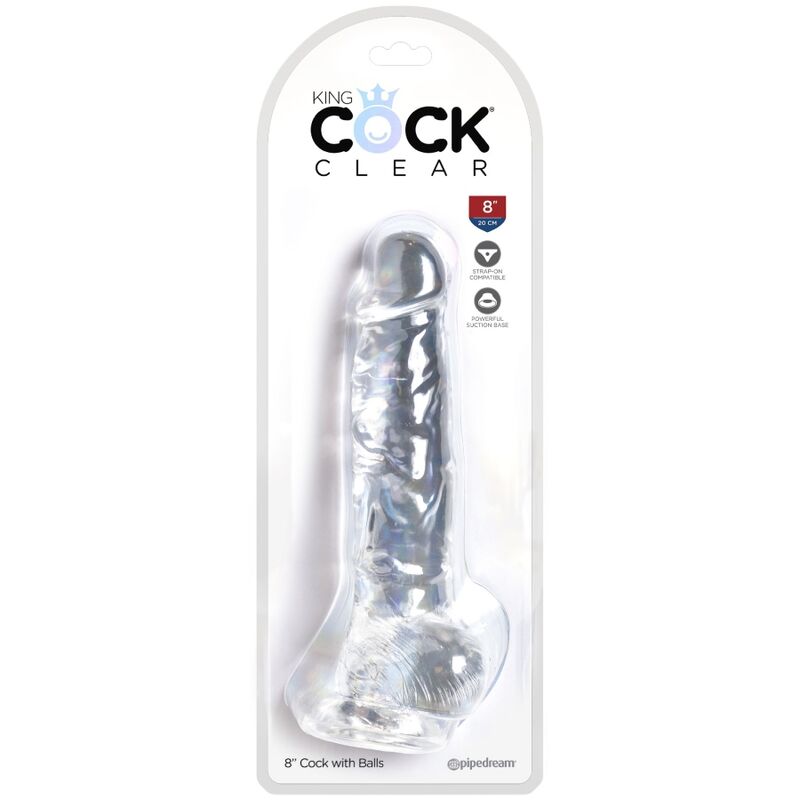 KING COCK CLEAR PeNIS REALiSTICO COM BOLAS 165 CM TRANSPARENTE