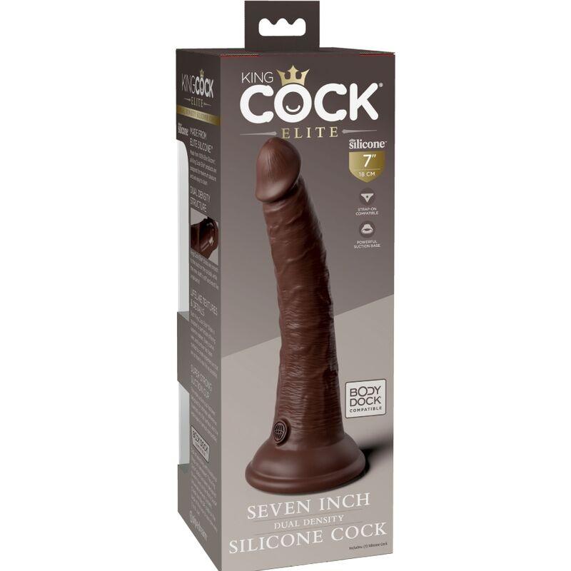 KING COCK ELITE DILDO DE SILICONE REALiSTICO 178 CM CASTANHO