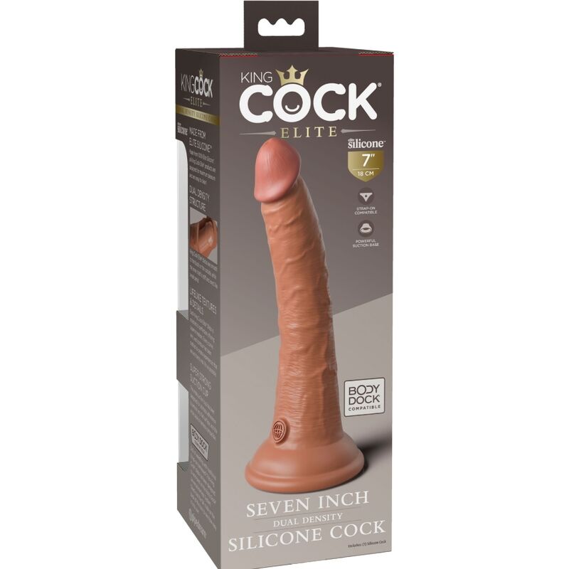 KING COCK ELITE DILDO DE SILICONE REALiSTICO 178 CM CARAMELO