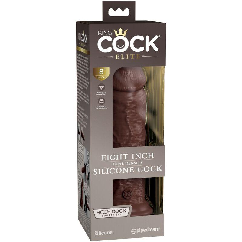 KING COCK ELITE DILDO DE SILICONE REALISTA 203 CM CASTANHO