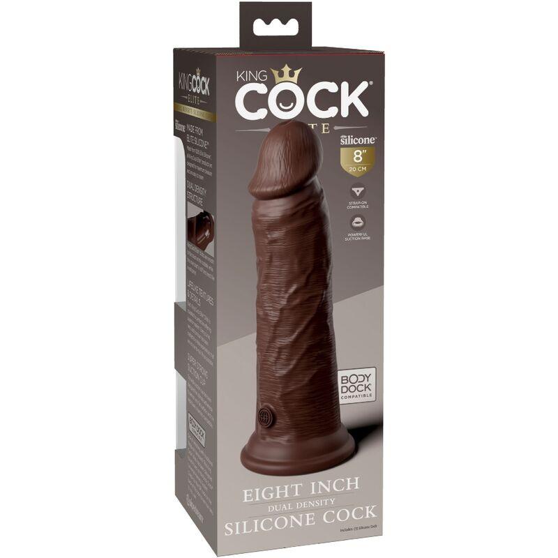 KING COCK ELITE DILDO DE SILICONE REALISTA 203 CM CASTANHO