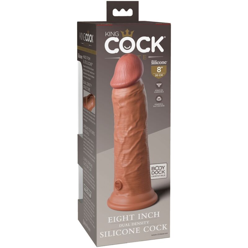 KING COCK ELITE DILDO DE SILICONE REALISTA 203 CM CARAMELO