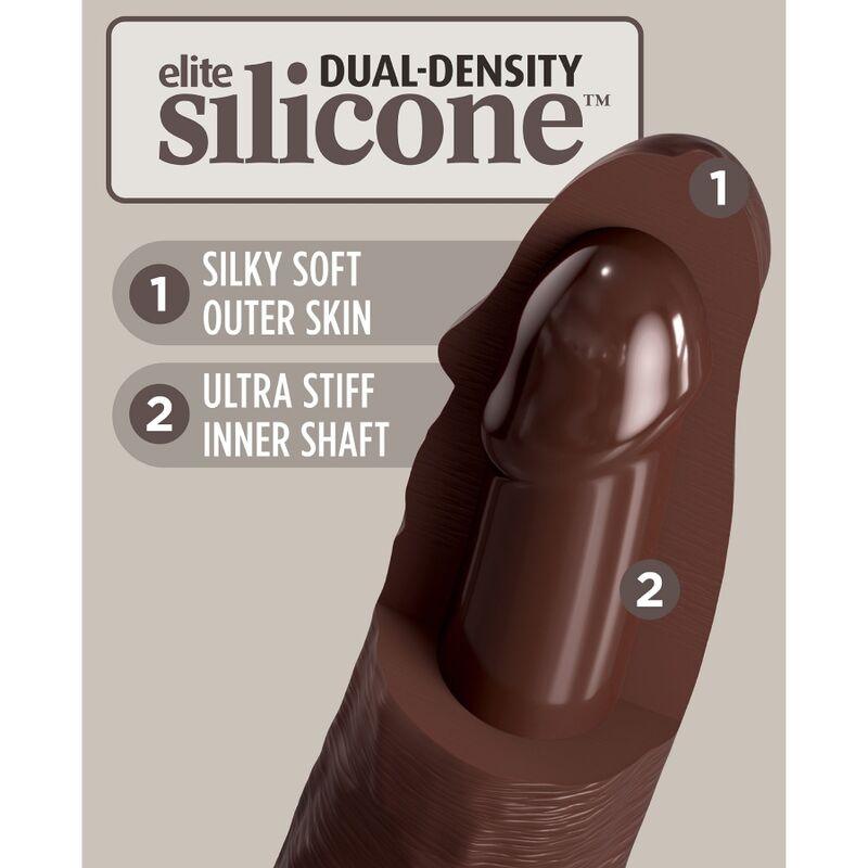 KING COCK ELITE DILDO DE SILICONE REALISTA 28 CM MARROM