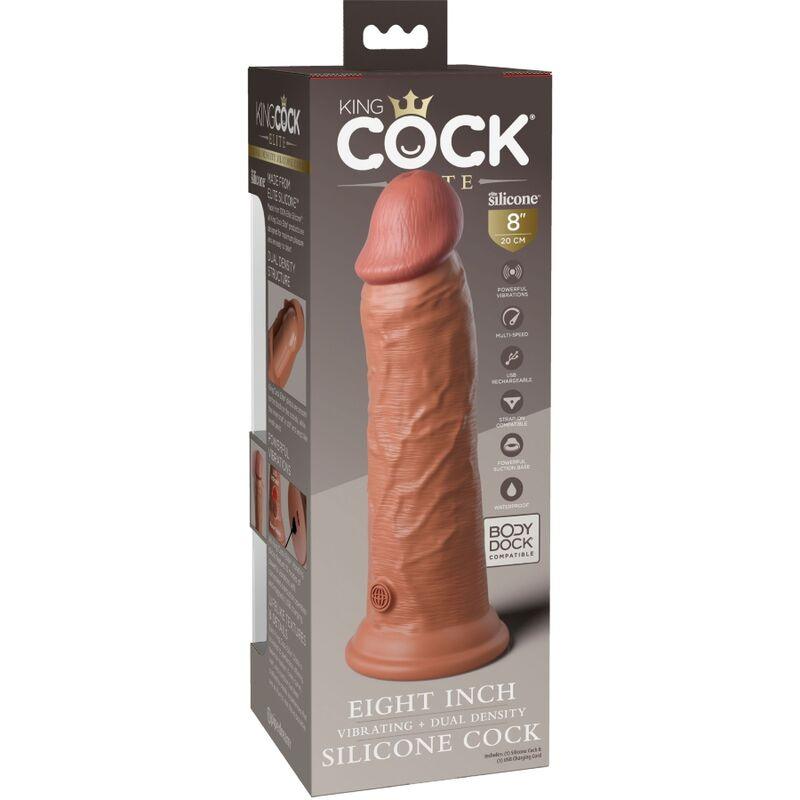 KING COCK ELITE VIBRADOR REALiSTICO E SILICONE 203 CM CARAMELO