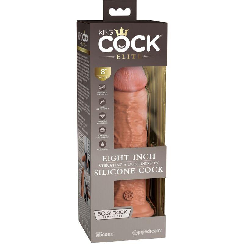 KING COCK ELITE VIBRADOR REALiSTICO E SILICONE 203 CM CARAMELO