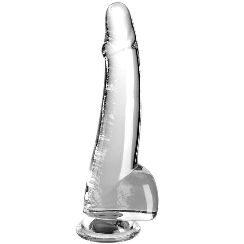 KING COCK CLEAR DILDO COM TESTiCULOS 19 CM TRANSPARENTE