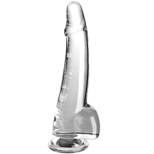 KING COCK CLEAR DILDO COM TESTiCULOS 19 CM TRANSPARENTE